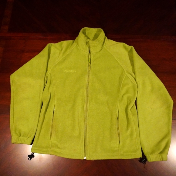 37a) COLUMBIA Fleece Collared Zip Jacket Green Sz. Medium - Picture 3 of 9